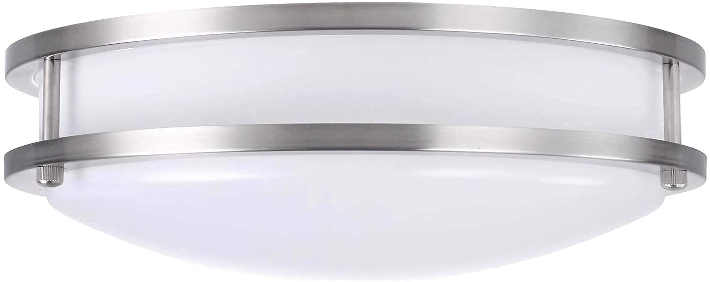 Lunabode Led Ceiling Light Fixture, 12 Brushed Nickel, 20W (95W Eq), 1400Lm, 4000K Natural White, Model Gs-Drcl