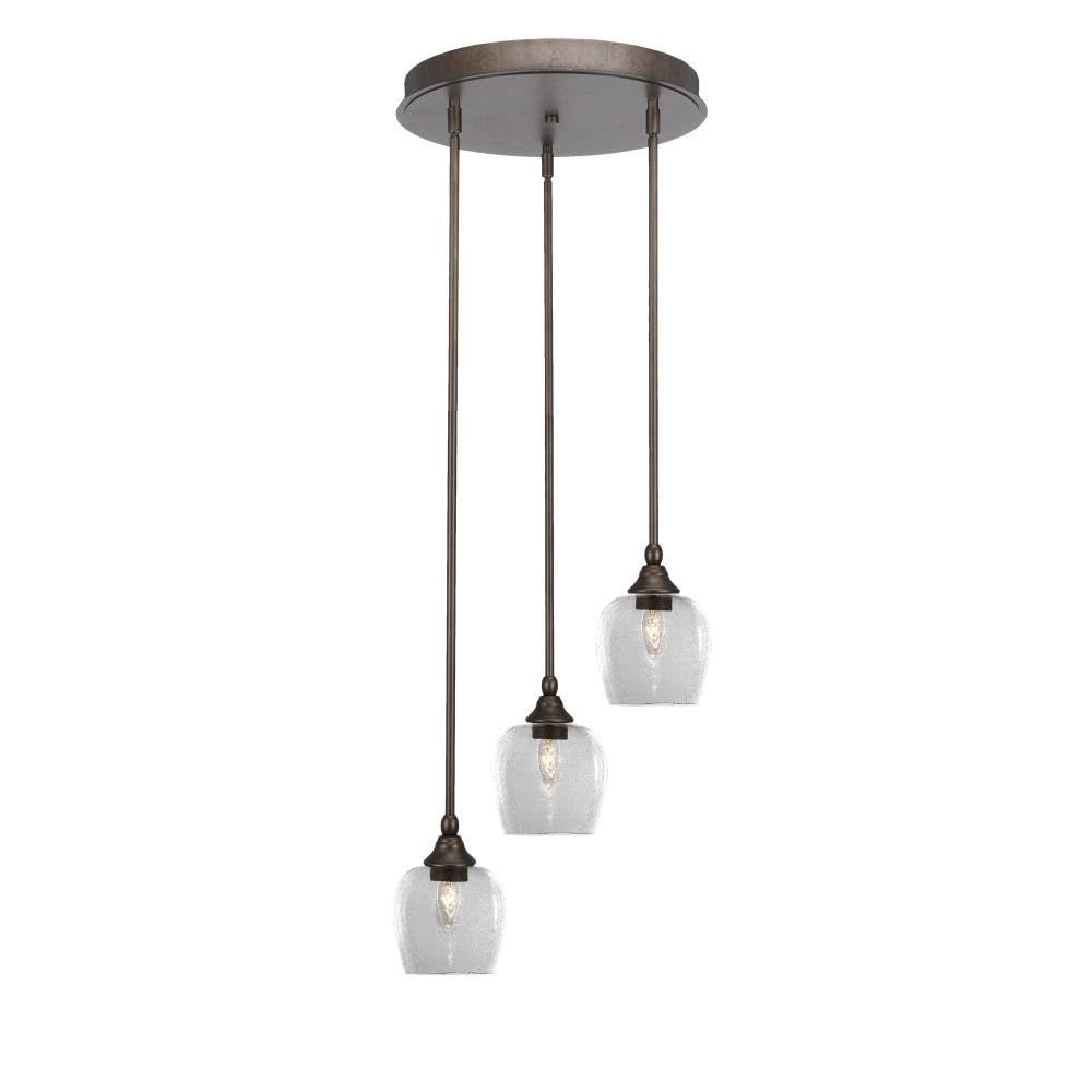 Empire 3 Light Cluster Pendalier in Bronze (2143-BRZ-4810)