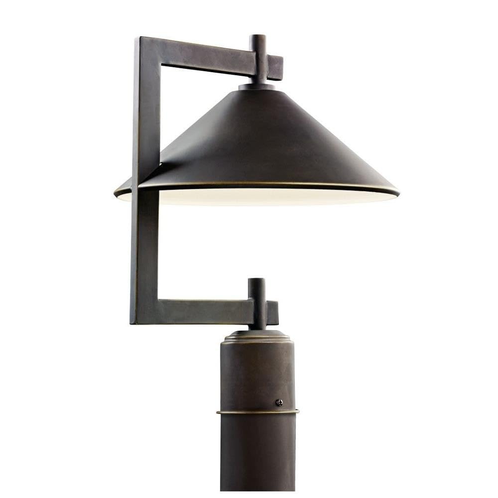 Kichler Ripley 16in 1-Light Outdoor Post Light, Metal, Olde Bronze, Model 49063OZ