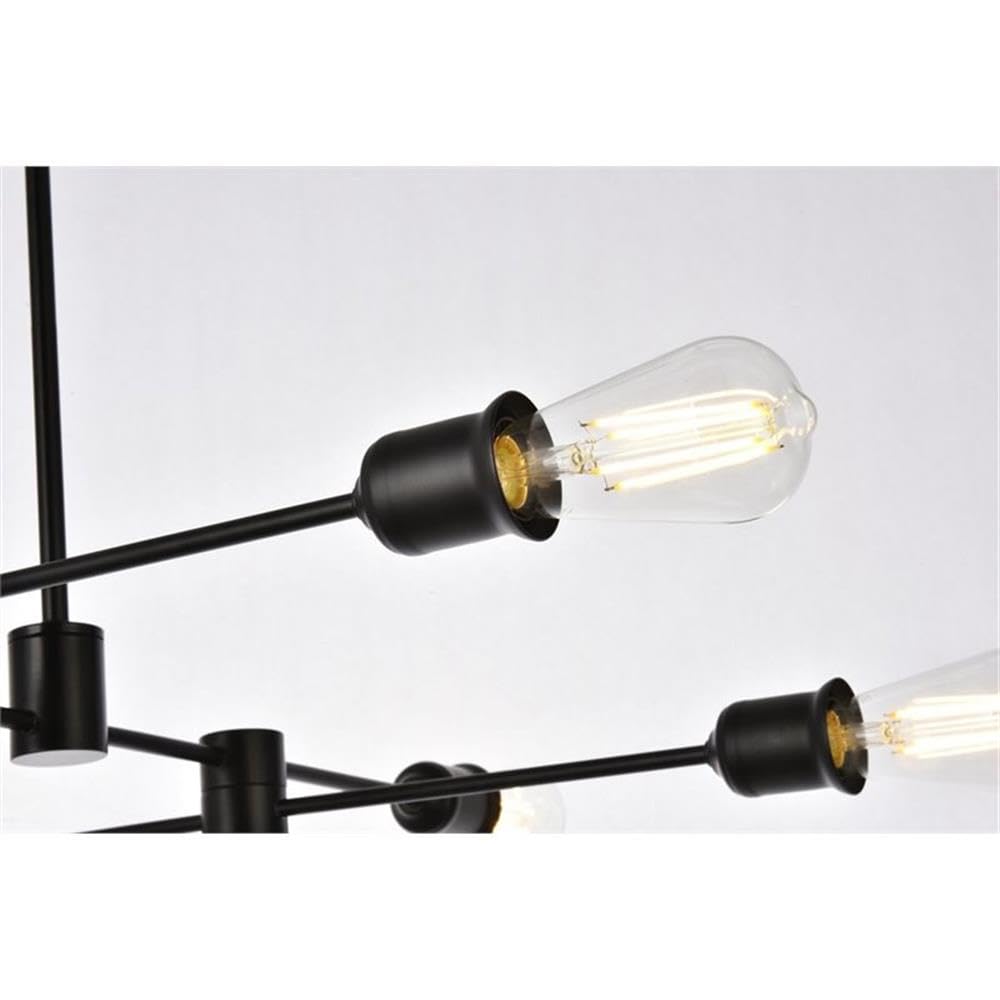 Living District Indoor Modern Home Decorative Bright Ceiling Xavier 6 Lights Pendant in Black