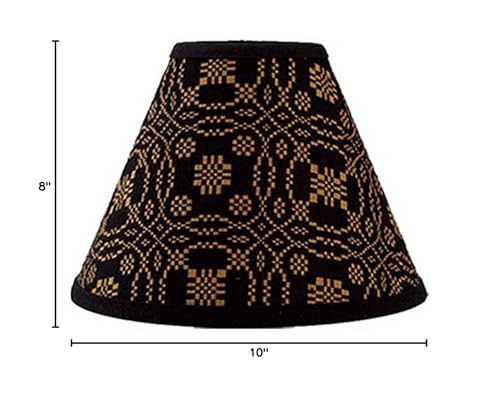 Home Collection By Raghu Lover'S Knot Jacquard Black And Mustard Lampshade, 10''