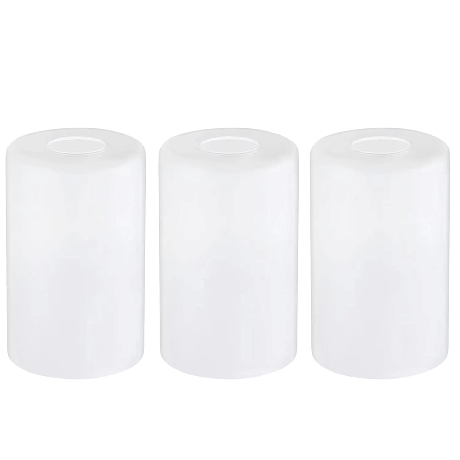3-Pack White Frosted Glass Shade, Glass Lamp Shade Covers Replacements for Light Fixtures, 1-5/8-inch Fitter Globes & Shades for