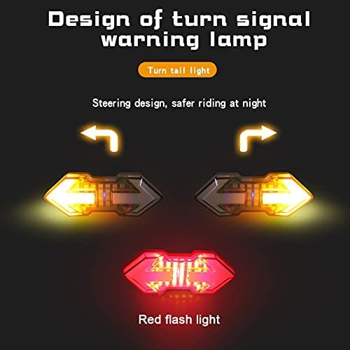 JINKEY Bike Turn Signals - Bright 120 Lumens Rechargeable Tail Light with Wireless Remote Control, IPX5 Waterproof, for Night Riding
