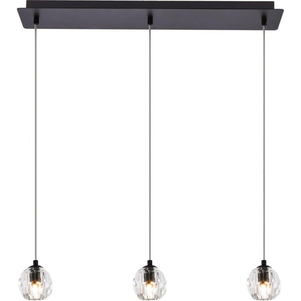 Elegant Lighting Black Adjustable 3-Light Pendant For Living Room, Kitchen & Bedroom