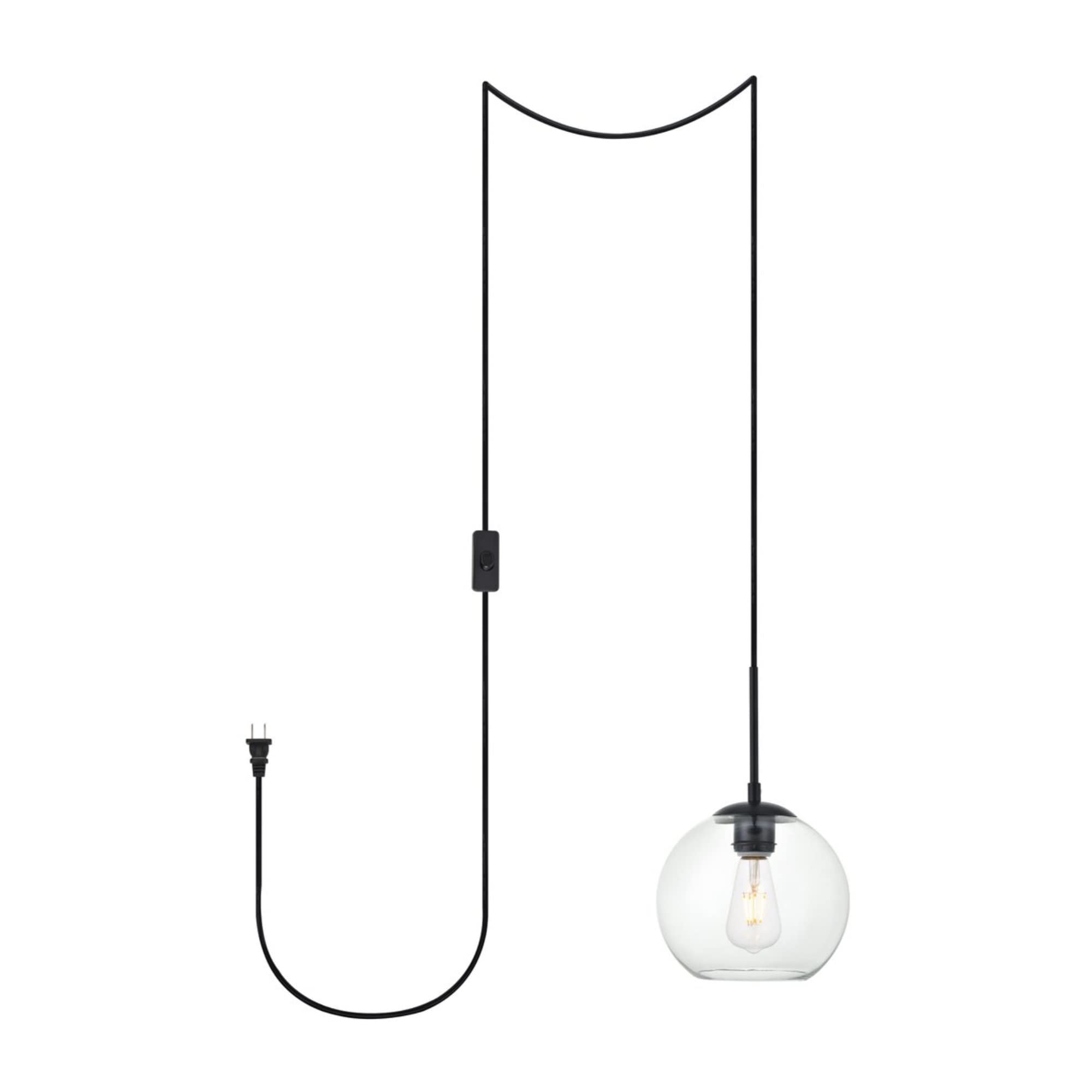 Living District Baxter 1-Light Mid-Century Metal Pendant in Black