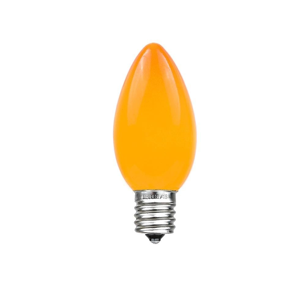 Novelty Lights 500 Case C7 Outdoor Ceramic Christmas Replacement Bulbs, Orange, C7/E12 Candelabra Base, 5 Watt