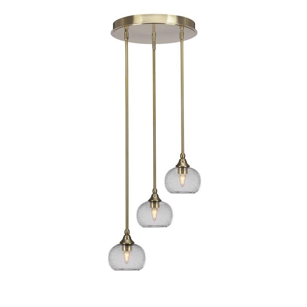 Empire 3 Light Cluster Pendalier in New Age Brass (2143-NAB-202)