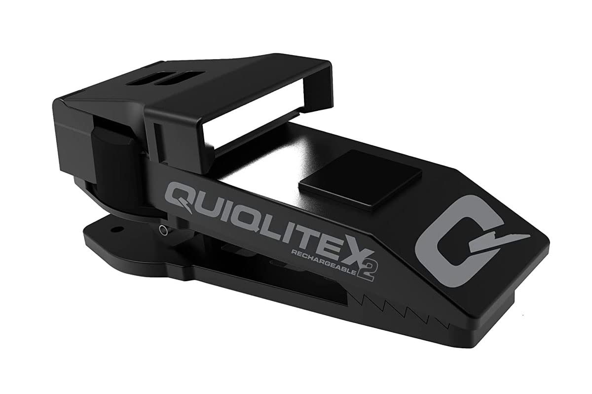 QUIQLITE Hands-Free LED Pocket Light, 20-200 Lumens, USB Rechargeable, Aluminum, White, Model QX2WW