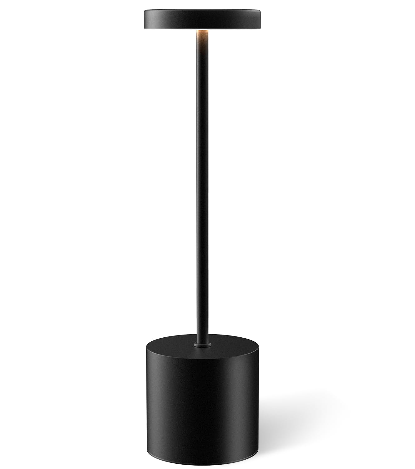 Swinerton Cordless LED Table Lamp, Rechargeable 5000mAh, 3 Color Dimmable, Portable, Aluminum, Black, Model 9061S