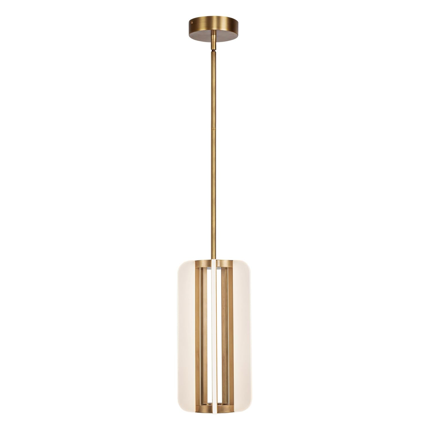 Alora Anders 7-in Vintage Brass LED Pendant | Modern Chandelier Light Fixture | SKU PD336507VB