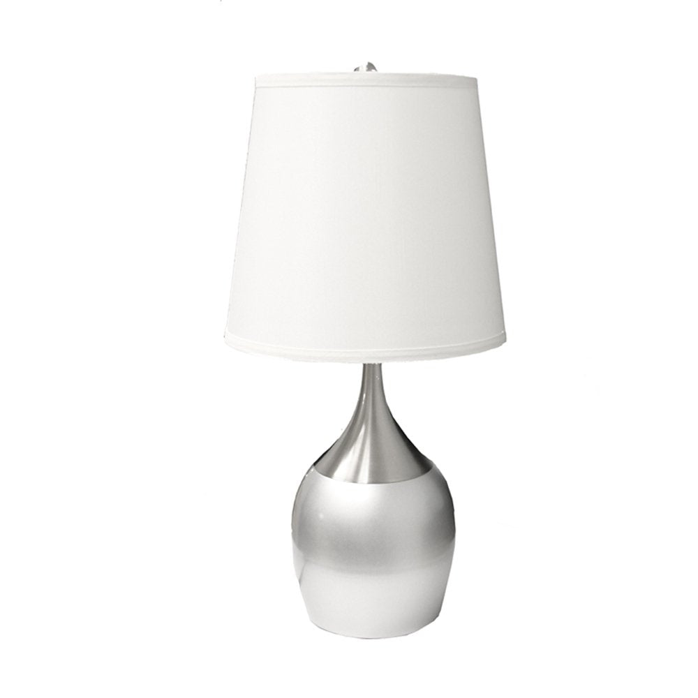 Ore International Touch-On Table Lamp, Silver Metal, One Size, Modern Home Lighting