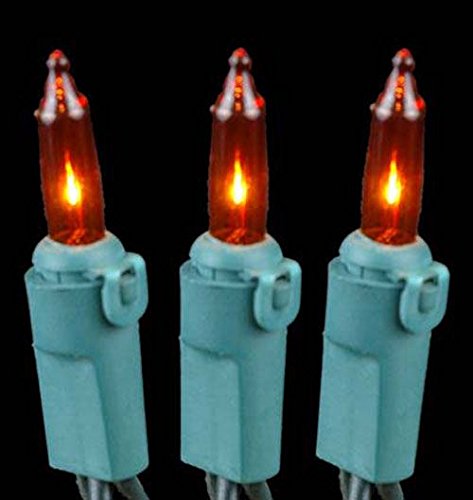 Novelty Lights Amber Mini Light String, 8.5 Feet, 20 Bulbs, 4in Bulb Spacing, Non-Connectable, Model CG20/NS-G-AM