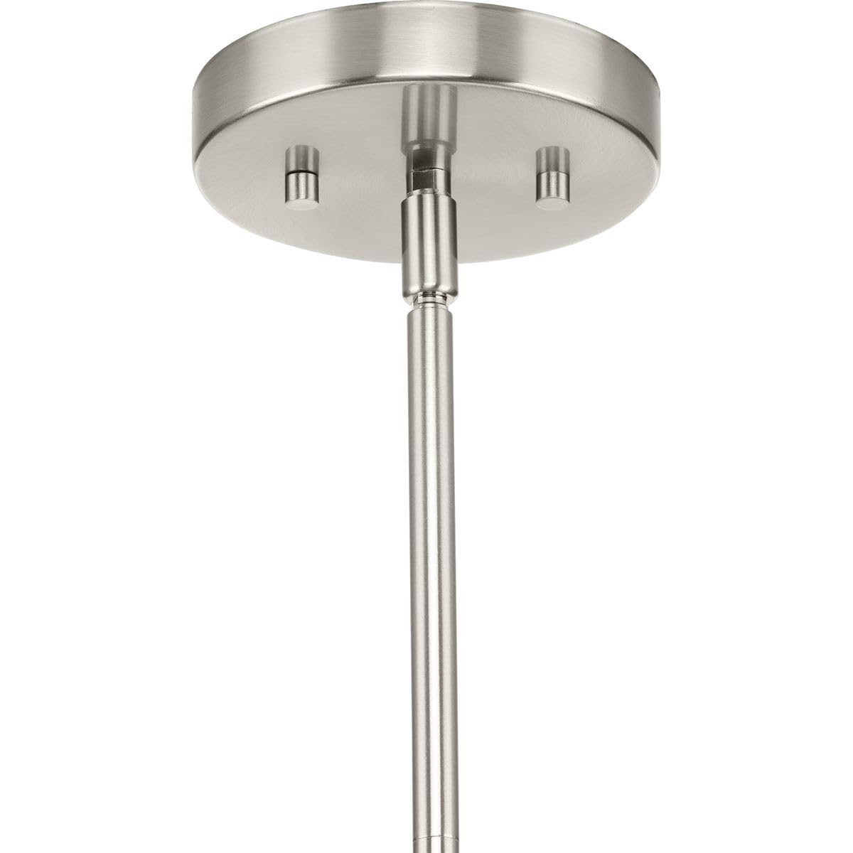 Progress Lighting P400325-009 Atwell Collection 28 In. Five-Light Brushed Nickel Mid-Century Modern Chandelier With Clear Glass