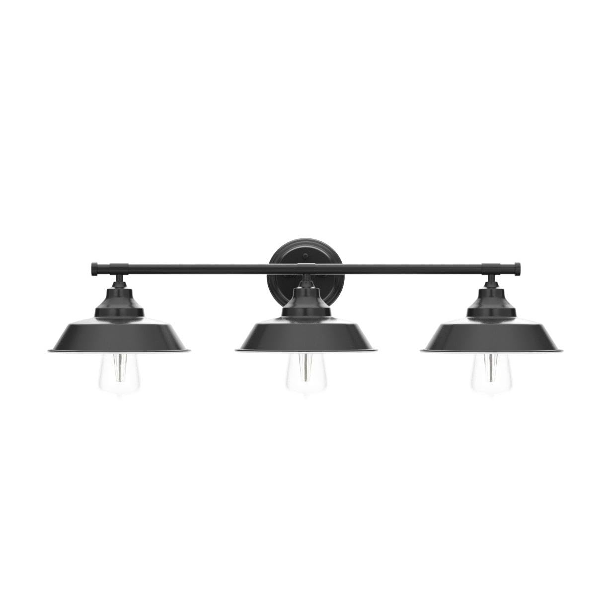 GoYeel Bathroom Vanity Light - Matte Black 3-Light Rustic Industrial Wall Sconce Fixture, Iron Material for Dressing Table