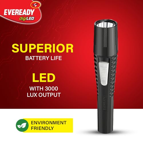 EVEREADY GIVE ME RED Mini Josh Dl42 | 0.5W Led Torch | Powered by 2 Aa Battery | Super Bright White Led | 3000 Lux Output | Stro