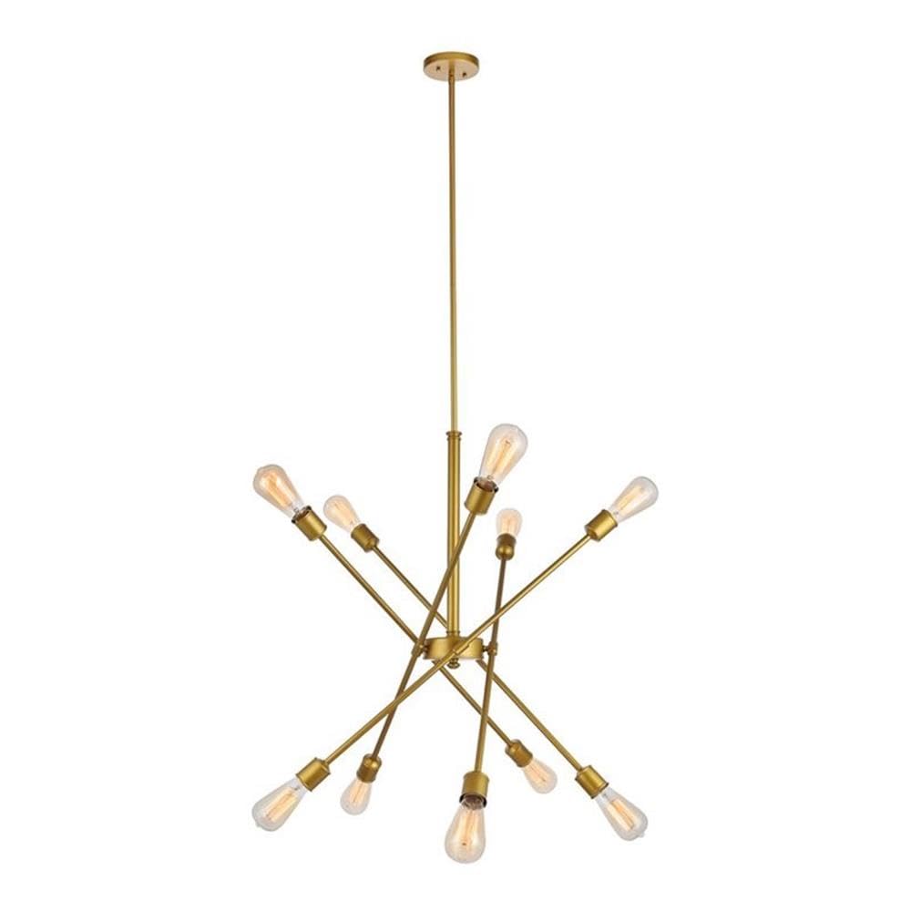 Living District Indoor Modern Home Decorative Bright Ceiling Axel 10 Lights Brass Pendant