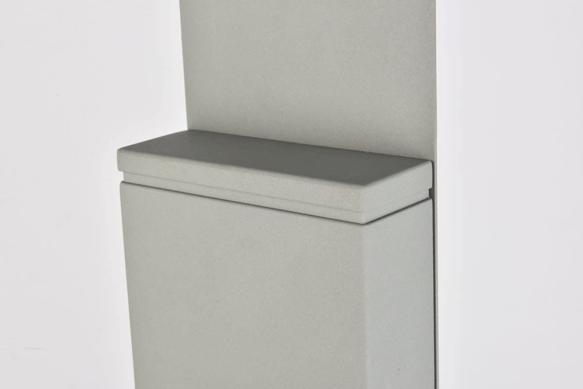 Living District Modern Wall Sconce, Integrated LED, Metal, 6inL x 2.75inW x 17.125inH, Silver, Model LDOD4024S