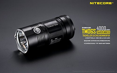 Nitecore Tiny Monster TM06S Flashlight - 4000 Lumens, Black, Compact Design