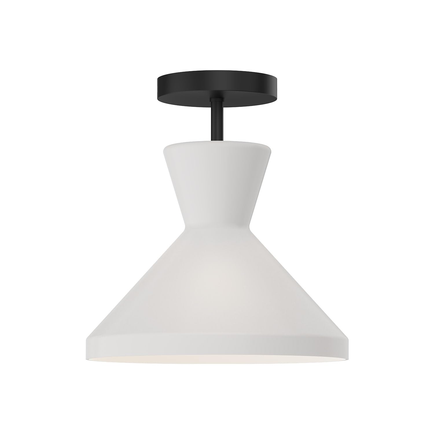 Alora Mood SF473710MBOP Betty Semi Flush, Matte Black/Opal Glass