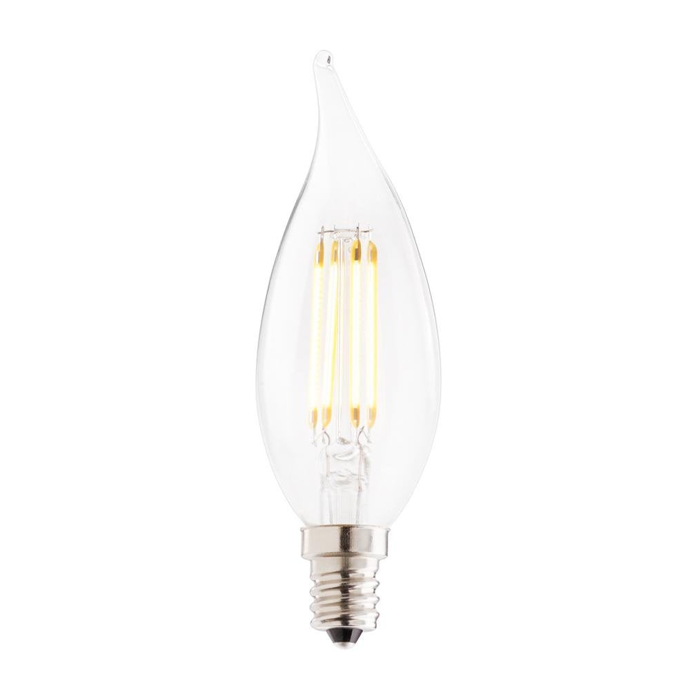 Bulbrite Led Filament Ca10 Dimmable Candelabra Screw Base (E12) Light Bulb 25 Watt Equivalent 2700K, Clear 4-Pack