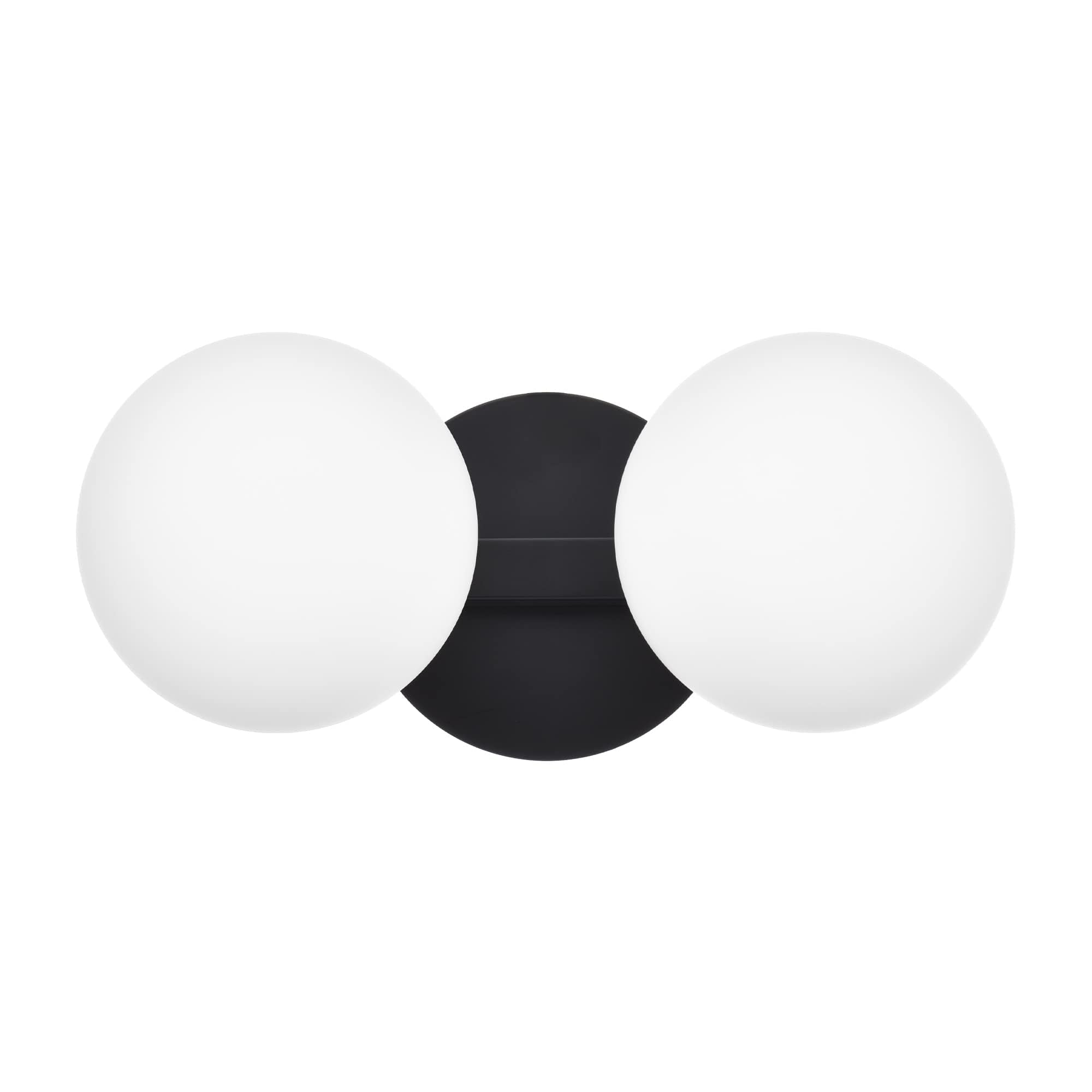 Bathroom Vanity Light Fixtures, Modern 2 Lights Globe Wall Sconce Lighting Matte Black, Porch Wall Mount Light Fixture For Bathr