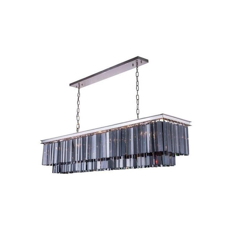 Elegant Lighting Sydney Collection 1202D60PN-SS/RC 17-Light Pendant Lamp with Royal Cut Silver Shade Crystals, Polished Nickel Finish