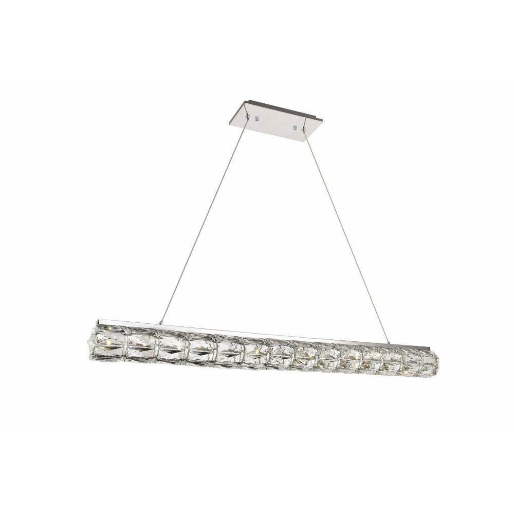Elegant Decor Indoor Modern Valetta Integrated LED chip Light Chrome Chandelier Clear Royal Cut Crystal - 42.5x3.7x3.9