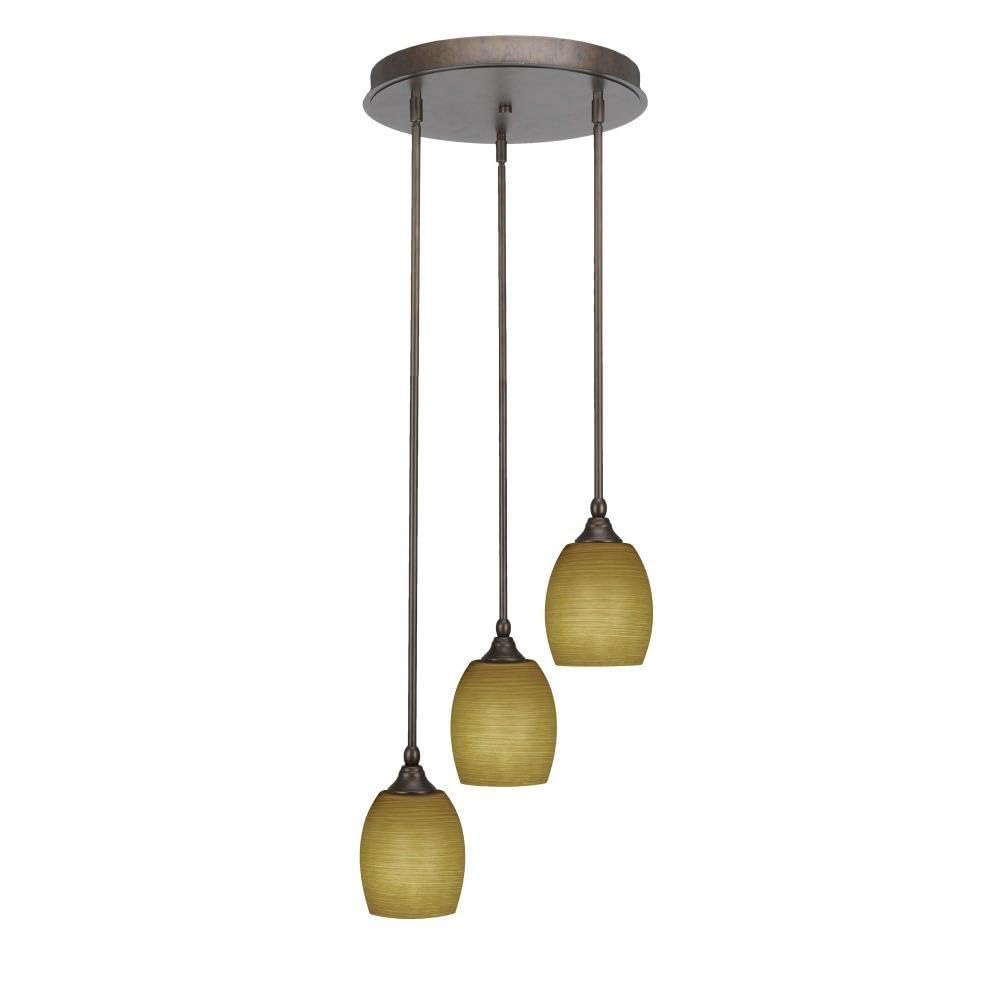 Empire 3 Light Cluster Pendalier in Bronze (2143-BRZ-625)