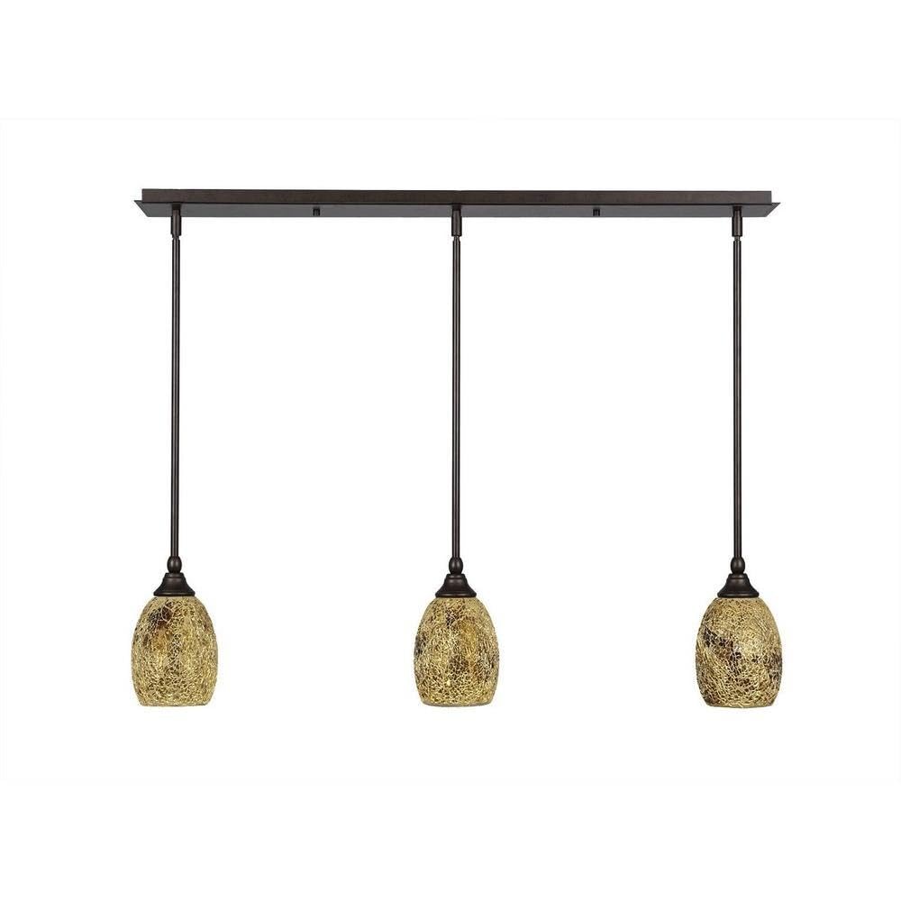 Toltec Lighting 3 Light Linear Pendalier In Bronze (36-Brz-4175)