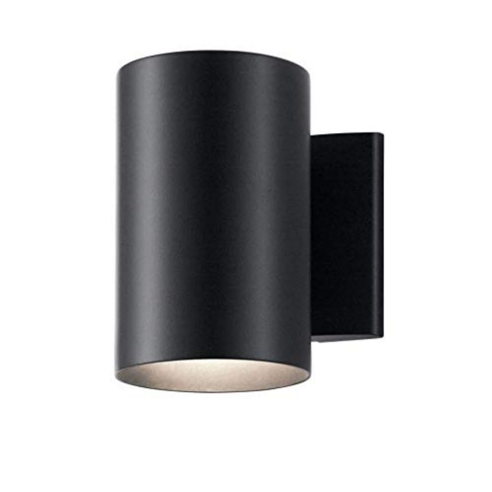 Kichler Outdoor Wall Sconce, 1-Light Cylinder Fixture, 7in H x 5in W, Black, Aluminum, Model 9234BK