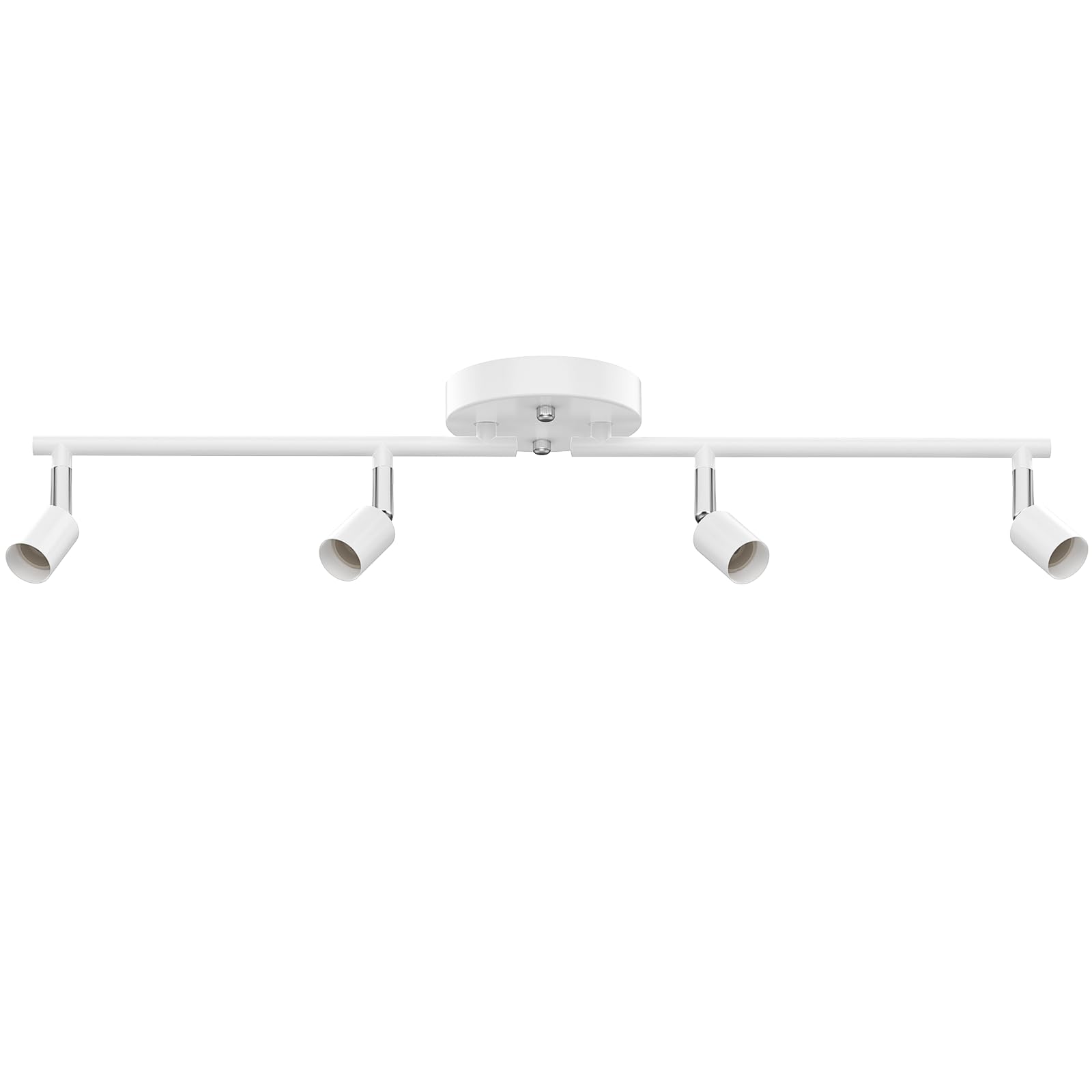 AIBOO Track Lighting Kit, Modern White Ceiling Spot Lighting with Flexibly Rotatable Light Heads, 4 Track Lights for Room/Hallwa