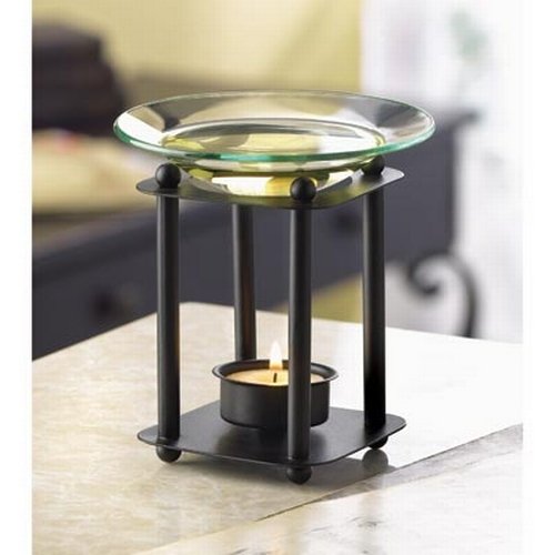 Gifts & Decor Modern Art Oil Burner Contemporary Asian Candle Aroma, No Size, Black