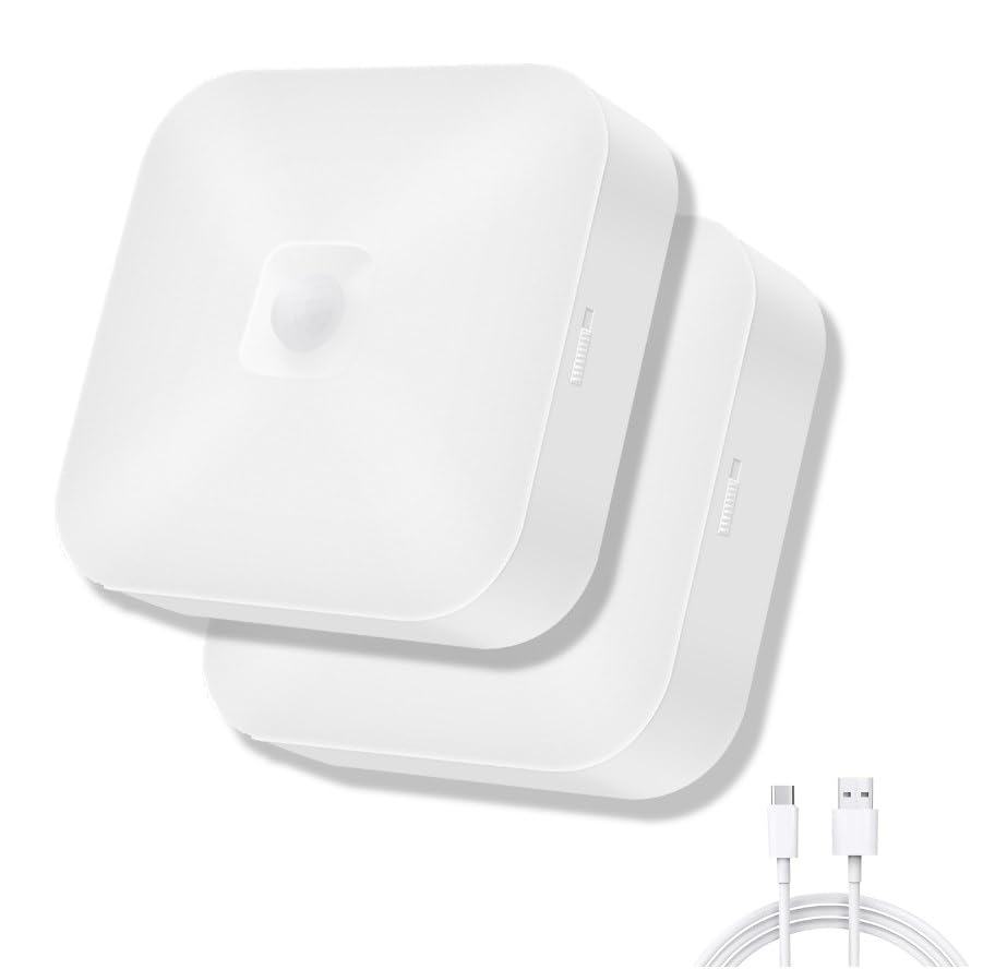 Rechargeable Motion Sensor Closet Light, Rechargeable Battery Operated Ceiling Light Wireless, 500LM Wireless Motion Activated L