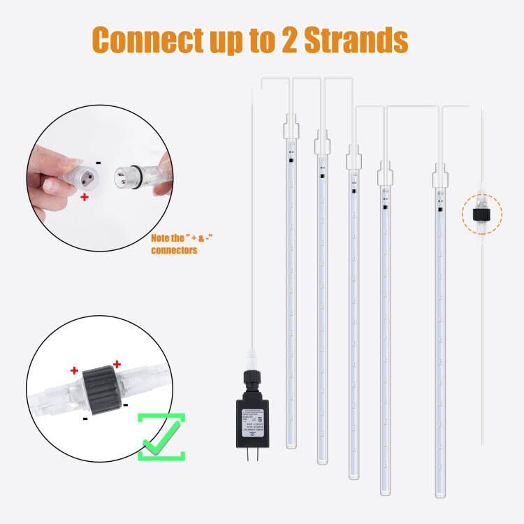 Meteor Shower Lights Outdoor, Snowfall Lights, Waterproof Meteor Christmas Lights, Hanging Falling Rain Lights For Tree Bushes H