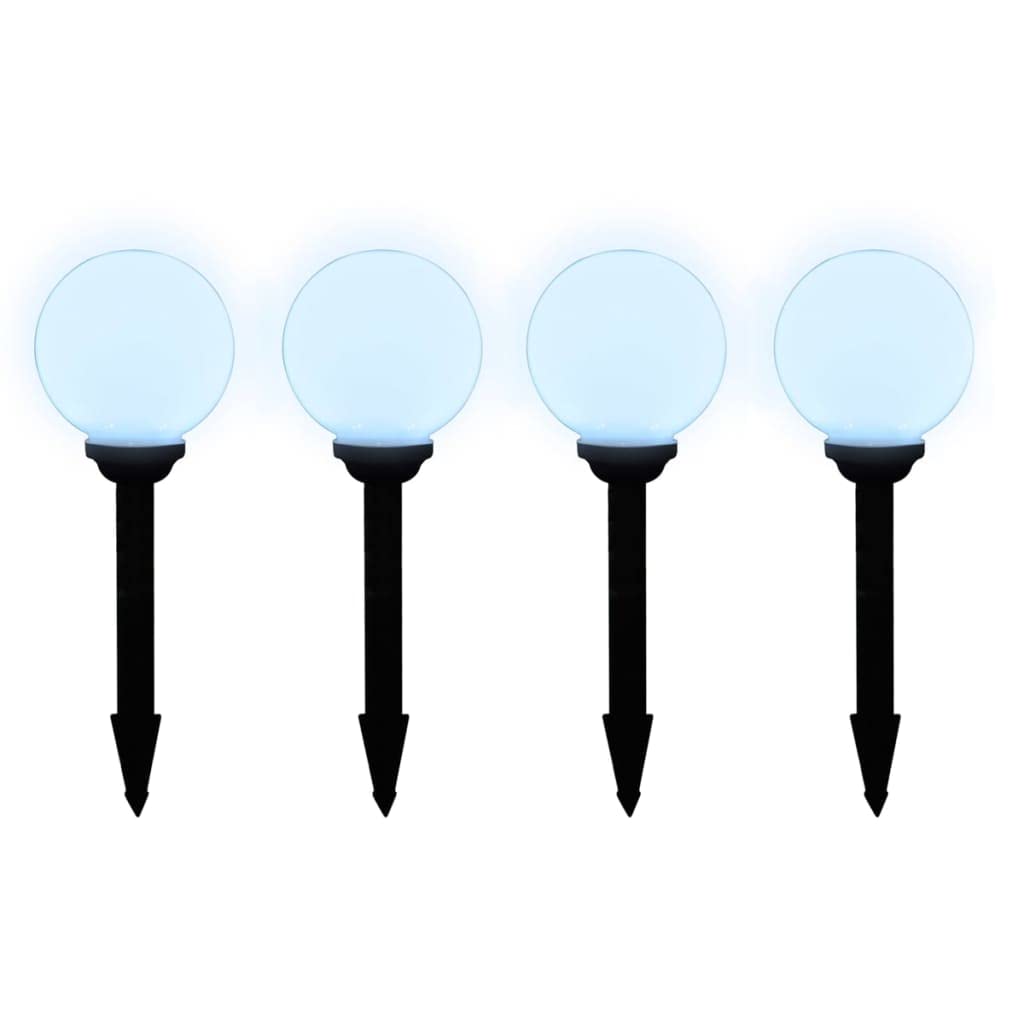 vidaXL 8X LED Outdoor Pathway Lamps with Ground Spike, Solar Ball Light, Polypropylene, 5.9in Garden Lighting, Backyard Decor