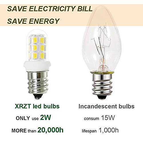 Xrzt E12 Led Bulbs Replacement For 15W Himalayan Salt Lamps, Night Light Bulbs,C7 Candelabra Led Light Bulb Replacement White 60