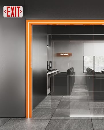 Exitlux 1 Pack Red Led Exit Sign With Emergency Lights & Battery Backup - Double Face - 120-277Vac Fire Exit Signs Lighting