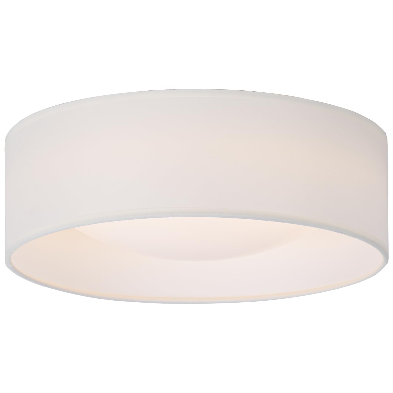 Calokes 13" White Fabric Flush Mount Ceiling Light, 24W 3000K Led Closed To Ceiling Light Fixture With Classic Linen Drum Design For Bedrooms, Kitchen, Dining Room, Hallway