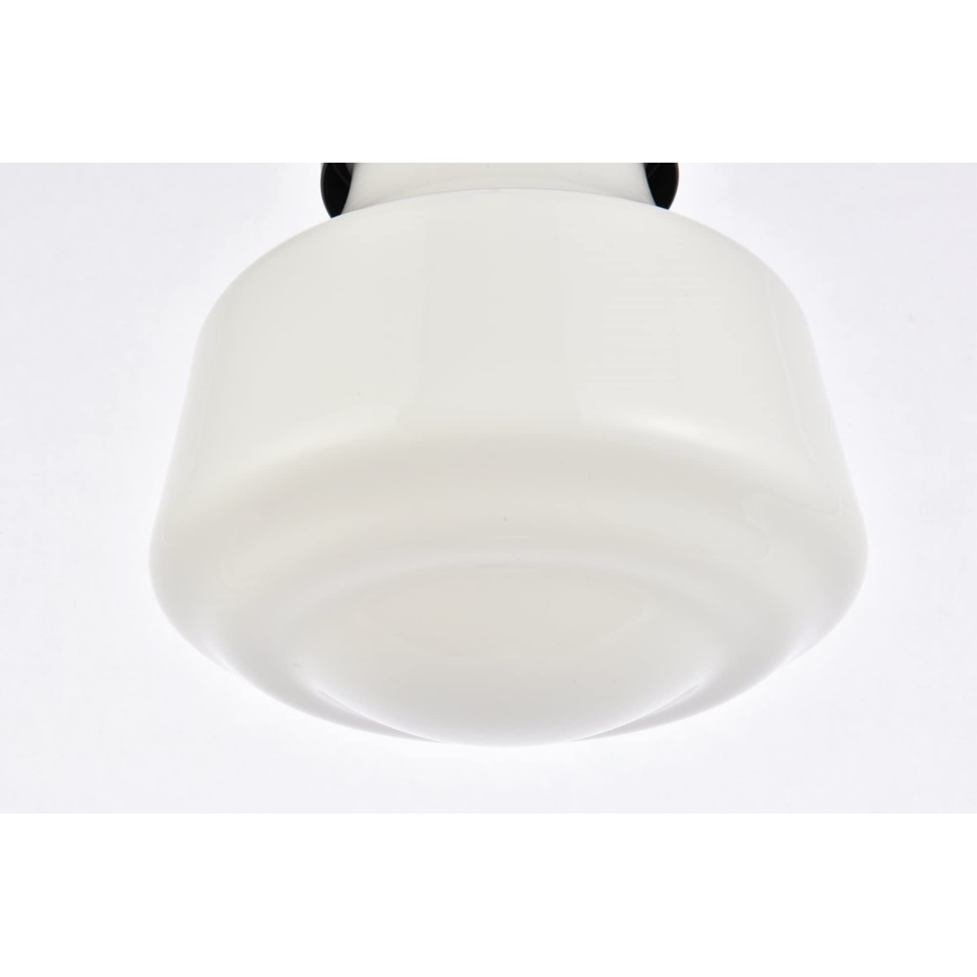 Elegant Lighting Living District Lyle 1 Light Black and Frosted White Glass Plug in Pendant