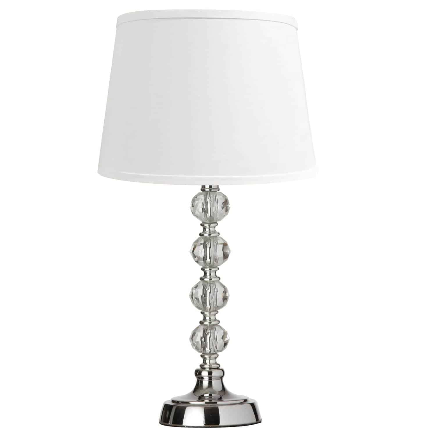Dainolite 1LT Table Lamp Cut Crystal Ball w/Wht SHD