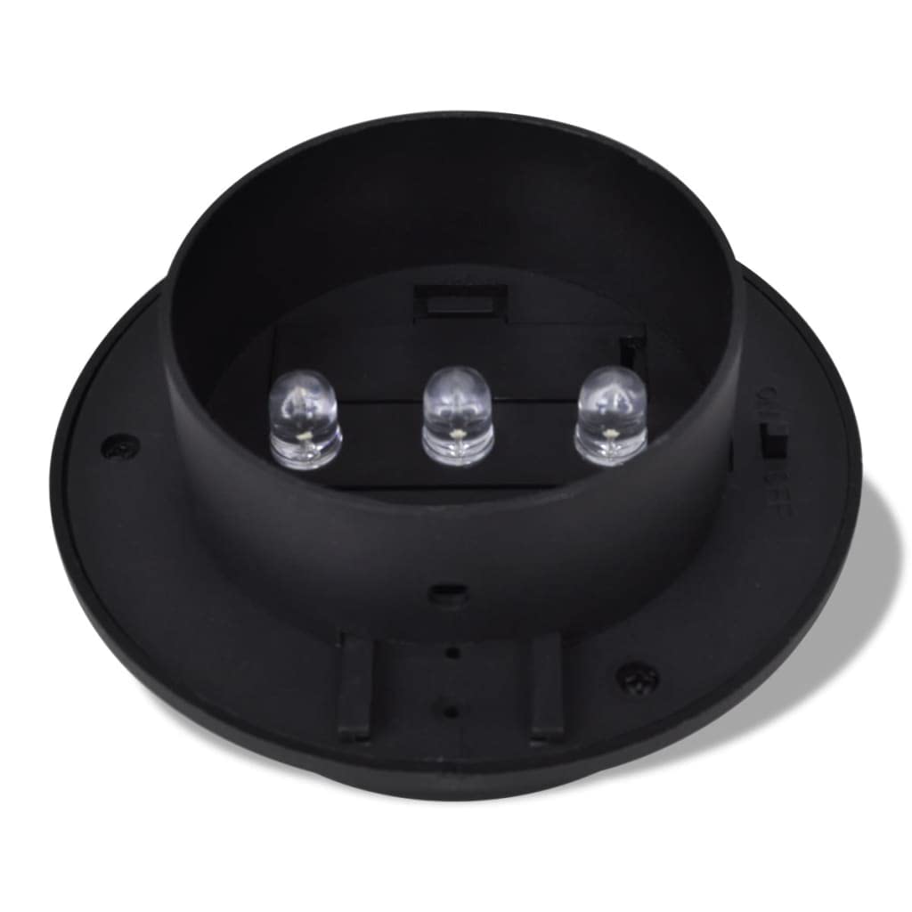 Vidaxl 6 Pcs Outdoor Solar Lamp Set, Led Fence Lights, Black, Durable Plastic, Energy-Saving, Easy Installation, Model 41180