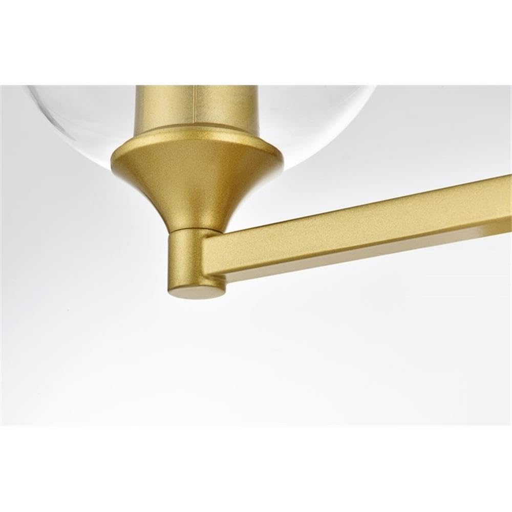 Living District Foster 4-Light Iron & Glass Bath Sconce in Brass/Clear