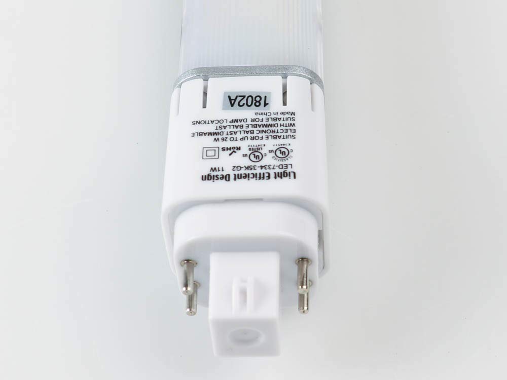 Light Efficient Design Horizontal 11W 4 Pin 3500K G24Q Led Bulb, Uses Existing Ballast