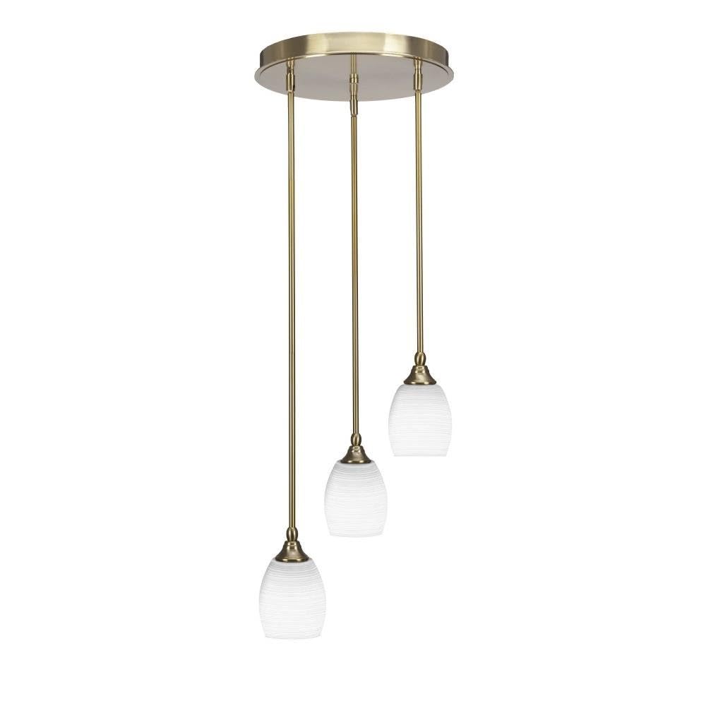 Empire 3 Light Cluster Pendalier in New Age Brass (2143-NAB-4021)