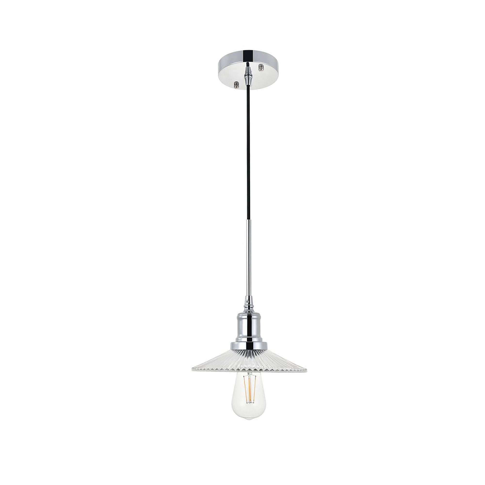 Living District Chrome Pendant Light - Modern Decorative Ceiling Fixture, 1 Light