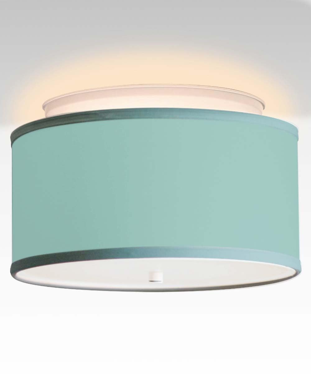 Moderne Flush Mount Conversion Kit 14w Island Paridise Blue Drum Lampshade