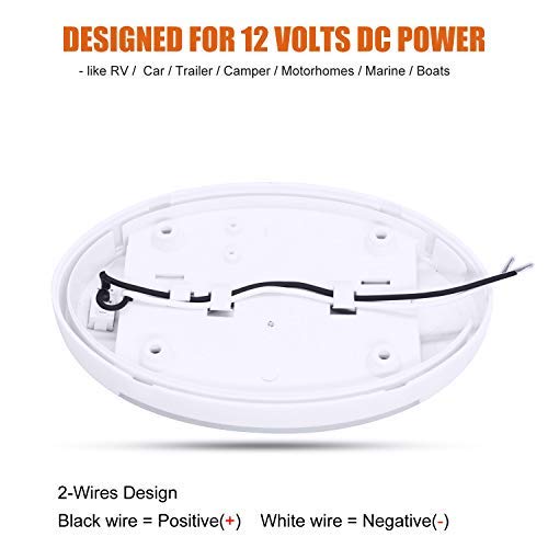Facon 12V RV Ceiling Light with Switch & Motion Sensor, LED Puck Light, White, Model DLS01-608PIR