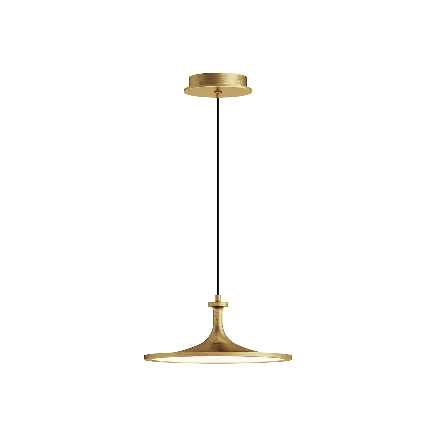 Alora Mood ISSA 12-in Brushed Gold Metal Ceiling Pendant, LED Bulb, SKU PD418012BG-UNV