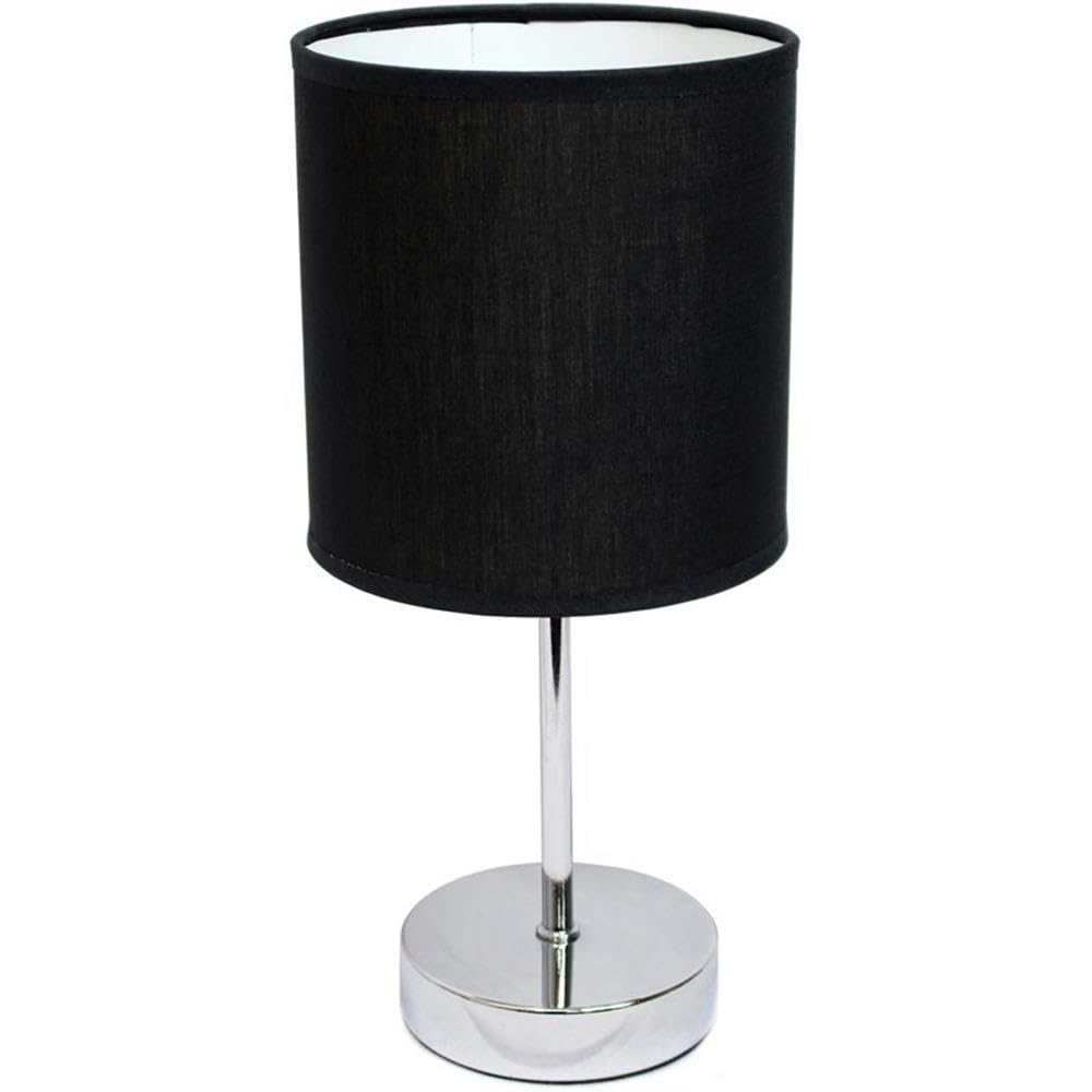Simple Designs Chrome Mini Basic Table Lamp Black/Black