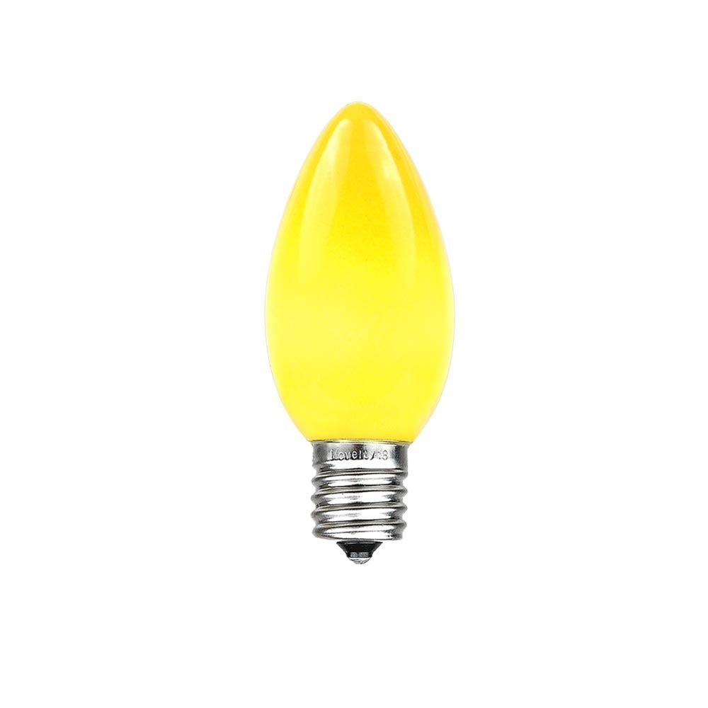 Novelty Lights 500 Case C7 Outdoor Ceramic Christmas Replacement Bulbs, Yellow, C7/E12 Candelabra Base, 5 Watt